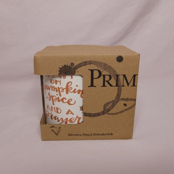 Livin On Pumpkin Spice And A Prayer Coffee Mug 15 Oz Microwave Oven & Dishwasher - Picture 2 of 4